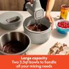 imagebella 35 Qt Hand ampamp Stand Mixer 2 in 1 Electric Mixer with Bowl Dough Hook Whisk ampamp Egg Beater Multifunctional Handheld Blender ampamp Mixer for Baking 200 Watt OatmilkOatmilk