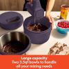 imagebella 35 Qt Hand ampamp Stand Mixer 2 in 1 Electric Mixer with Bowl Dough Hook Whisk ampamp Egg Beater Multifunctional Handheld Blender ampamp Mixer for Baking 200 Watt OatmilkPlum