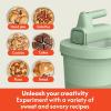 imagebella 35 Qt Hand ampamp Stand Mixer 2 in 1 Electric Mixer with Bowl Dough Hook Whisk ampamp Egg Beater Multifunctional Handheld Blender ampamp Mixer for Baking 200 Watt OatmilkSeaglass