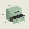 imagebella 4 Qt TriZone Air Fryer EverGood Ceramic Nonstick Coating Dual Basket Design w Removable Divider Digital Touchscreen Control w 6 Preset Cooking Options 1200 Watt 3lb Capacity SeaglassSeaglass