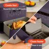 imagebella 4 Qt TriZone Air Fryer EverGood Ceramic Nonstick Coating Dual Basket Design w Removable Divider Digital Touchscreen Control w 6 Preset Cooking Options 1200 Watt 3lb Capacity SeaglassPlum