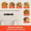 imagebella 4 Qt TriZone Air Fryer EverGood Ceramic Nonstick Coating Dual Basket Design w Removable Divider Digital Touchscreen Control w 6 Preset Cooking Options 1200 Watt 3lb Capacity SeaglassOatmilk