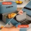 imagebella 4 Qt TriZone Air Fryer EverGood Ceramic Nonstick Coating Dual Basket Design w Removable Divider Digital Touchscreen Control w 6 Preset Cooking Options 1200 Watt 3lb Capacity SeaglassSurf