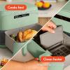 imagebella 4 Qt TriZone Air Fryer EverGood Ceramic Nonstick Coating Dual Basket Design w Removable Divider Digital Touchscreen Control w 6 Preset Cooking Options 1200 Watt 3lb Capacity SeaglassSeaglass