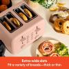 imagebella 4 Slice Toaster 6 Setting Shade Control with Reheat ampamp Cancel Buttons Removable Crumb Tray Anti Jam ampamp Auto Shutoff 900 Watt SurfBlossom