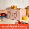 imagebella 4 Slice Toaster 6 Setting Shade Control with Reheat ampamp Cancel Buttons Removable Crumb Tray Anti Jam ampamp Auto Shutoff 900 Watt SurfBlossom