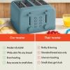 imagebella 4 Slice Toaster 6 Setting Shade Control with Reheat ampamp Cancel Buttons Removable Crumb Tray Anti Jam ampamp Auto Shutoff 900 Watt SurfSurf