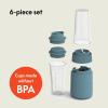 imagebella 6 Pcs Portable Rocket Blender Juicer ampamp Smoothie Maker Press ampamp Twist Design EverGood ampamp BPA Free Dishwasher Safe Parts 4 Tip Stainless Steel Blade Cord Wrap 240 Watt Motor OatmilkSurf