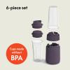 imagebella 6 Pcs Portable Rocket Blender Juicer ampamp Smoothie Maker Press ampamp Twist Design EverGood ampamp BPA Free Dishwasher Safe Parts 4 Tip Stainless Steel Blade Cord Wrap 240 Watt Motor OatmilkPlum