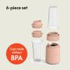 imagebella 6 Pcs Portable Rocket Blender Juicer ampamp Smoothie Maker Press ampamp Twist Design EverGood ampamp BPA Free Dishwasher Safe Parts 4 Tip Stainless Steel Blade Cord Wrap 240 Watt Motor OatmilkBlossom