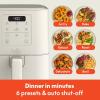 imagebella 6 Qt Slim Air Fryer Fitsanywhere Kitchenware EverGood Ceramic Nonstick Coating Adjustable Temperature 6 Preset Cooking Options 60 Min Auto Shutoff w Audible Tone 5lb Capacity OatmilkOatmilk