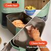imagebella 6 Qt Slim Air Fryer Fitsanywhere Kitchenware EverGood Ceramic Nonstick Coating Adjustable Temperature 6 Preset Cooking Options 60 Min Auto Shutoff w Audible Tone 5lb Capacity OatmilkSeaglass
