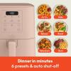 imagebella 6 Qt Slim Air Fryer Fitsanywhere Kitchenware EverGood Ceramic Nonstick Coating Adjustable Temperature 6 Preset Cooking Options 60 Min Auto Shutoff w Audible Tone 5lb Capacity OatmilkBlossom