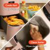 imagebella 6 Qt Slim Air Fryer Fitsanywhere Kitchenware EverGood Ceramic Nonstick Coating Adjustable Temperature 6 Preset Cooking Options 60 Min Auto Shutoff w Audible Tone 5lb Capacity OatmilkBlossom