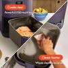 imagebella 6 Qt Slim Air Fryer Fitsanywhere Kitchenware EverGood Ceramic Nonstick Coating Adjustable Temperature 6 Preset Cooking Options 60 Min Auto Shutoff w Audible Tone 5lb Capacity OatmilkPlum