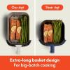 imagebella 6 Qt Slim Air Fryer Fitsanywhere Kitchenware EverGood Ceramic Nonstick Coating Adjustable Temperature 6 Preset Cooking Options 60 Min Auto Shutoff w Audible Tone 5lb Capacity OatmilkBlossom