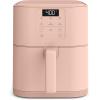imagebella 6 Qt Slim Air Fryer Fitsanywhere Kitchenware EverGood Ceramic Nonstick Coating Adjustable Temperature 6 Preset Cooking Options 60 Min Auto Shutoff w Audible Tone 5lb Capacity OatmilkBlossom