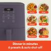 imagebella 6 Qt Slim Air Fryer Fitsanywhere Kitchenware EverGood Ceramic Nonstick Coating Adjustable Temperature 6 Preset Cooking Options 60 Min Auto Shutoff w Audible Tone 5lb Capacity OatmilkPlum