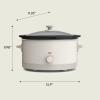 imagebella 60 Qt Manual Slow Cooker Ceramic Nonstick Coating 3 Temperature Settings Dishwasher Safe Stoneware Pot and Tempered Glass Lid Cool Touch Handles ampamp Tangle Free Cord Wrap BlossomOatmilk