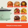 imagebella 60 Qt Manual Slow Cooker Ceramic Nonstick Coating 3 Temperature Settings Dishwasher Safe Stoneware Pot and Tempered Glass Lid Cool Touch Handles ampamp Tangle Free Cord Wrap BlossomSeaglass