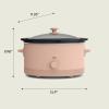 imagebella 60 Qt Manual Slow Cooker Ceramic Nonstick Coating 3 Temperature Settings Dishwasher Safe Stoneware Pot and Tempered Glass Lid Cool Touch Handles ampamp Tangle Free Cord Wrap BlossomBlossom
