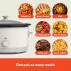imagebella 60 Qt Manual Slow Cooker Ceramic Nonstick Coating 3 Temperature Settings Dishwasher Safe Stoneware Pot and Tempered Glass Lid Cool Touch Handles ampamp Tangle Free Cord Wrap BlossomOatmilk