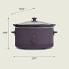 imagebella 60 Qt Manual Slow Cooker Ceramic Nonstick Coating 3 Temperature Settings Dishwasher Safe Stoneware Pot and Tempered Glass Lid Cool Touch Handles ampamp Tangle Free Cord Wrap BlossomPlum
