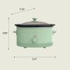 imagebella 60 Qt Manual Slow Cooker Ceramic Nonstick Coating 3 Temperature Settings Dishwasher Safe Stoneware Pot and Tempered Glass Lid Cool Touch Handles ampamp Tangle Free Cord Wrap BlossomSeaglass