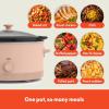 imagebella 60 Qt Manual Slow Cooker Ceramic Nonstick Coating 3 Temperature Settings Dishwasher Safe Stoneware Pot and Tempered Glass Lid Cool Touch Handles ampamp Tangle Free Cord Wrap BlossomBlossom