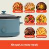 imagebella 60 Qt Manual Slow Cooker Ceramic Nonstick Coating 3 Temperature Settings Dishwasher Safe Stoneware Pot and Tempered Glass Lid Cool Touch Handles ampamp Tangle Free Cord Wrap BlossomSurf