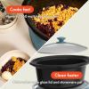 imagebella 60 Qt Manual Slow Cooker Ceramic Nonstick Coating 3 Temperature Settings Dishwasher Safe Stoneware Pot and Tempered Glass Lid Cool Touch Handles ampamp Tangle Free Cord Wrap BlossomSurf