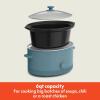 imagebella 60 Qt Manual Slow Cooker Ceramic Nonstick Coating 3 Temperature Settings Dishwasher Safe Stoneware Pot and Tempered Glass Lid Cool Touch Handles ampamp Tangle Free Cord Wrap BlossomSurf