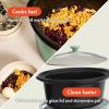imagebella 60 Qt Manual Slow Cooker Ceramic Nonstick Coating 3 Temperature Settings Dishwasher Safe Stoneware Pot and Tempered Glass Lid Cool Touch Handles ampamp Tangle Free Cord Wrap BlossomSeaglass