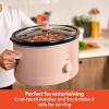imagebella 60 Qt Manual Slow Cooker Ceramic Nonstick Coating 3 Temperature Settings Dishwasher Safe Stoneware Pot and Tempered Glass Lid Cool Touch Handles ampamp Tangle Free Cord Wrap BlossomBlossom
