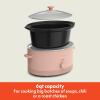 imagebella 60 Qt Manual Slow Cooker Ceramic Nonstick Coating 3 Temperature Settings Dishwasher Safe Stoneware Pot and Tempered Glass Lid Cool Touch Handles ampamp Tangle Free Cord Wrap BlossomBlossom