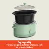 imagebella 60 Qt Manual Slow Cooker Ceramic Nonstick Coating 3 Temperature Settings Dishwasher Safe Stoneware Pot and Tempered Glass Lid Cool Touch Handles ampamp Tangle Free Cord Wrap BlossomSeaglass