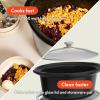imagebella 60 Qt Manual Slow Cooker Ceramic Nonstick Coating 3 Temperature Settings Dishwasher Safe Stoneware Pot and Tempered Glass Lid Cool Touch Handles ampamp Tangle Free Cord Wrap BlossomOatmilk