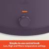 imagebella 60 Qt Manual Slow Cooker Ceramic Nonstick Coating 3 Temperature Settings Dishwasher Safe Stoneware Pot and Tempered Glass Lid Cool Touch Handles ampamp Tangle Free Cord Wrap BlossomPlum