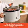 imagebella 60 Qt Manual Slow Cooker Ceramic Nonstick Coating 3 Temperature Settings Dishwasher Safe Stoneware Pot and Tempered Glass Lid Cool Touch Handles ampamp Tangle Free Cord Wrap BlossomOatmilk