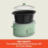 imagebella 60 Qt Programmable Slow Cooker Ceramic Nonstick Coating Adjustable Temperature ampamp Cooking Times Dishwasher Safe Stoneware Pot ampamp Tempered Glass Lid Tangle Free Cord Wrap SurfSeaglass