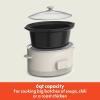 imagebella 60 Qt Programmable Slow Cooker Ceramic Nonstick Coating Adjustable Temperature ampamp Cooking Times Dishwasher Safe Stoneware Pot ampamp Tempered Glass Lid Tangle Free Cord Wrap SurfOatmilk