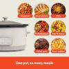 imagebella 60 Qt Programmable Slow Cooker Ceramic Nonstick Coating Adjustable Temperature ampamp Cooking Times Dishwasher Safe Stoneware Pot ampamp Tempered Glass Lid Tangle Free Cord Wrap SurfOatmilk