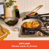 imagebella 7 Piece Cookware Set with EverGood Ceramic Nonstick Coating Dishwasher Safe Oven Safe All Stovetops Compatible Glass Lids with Silicone Rims Cool Touch Handles SeaglassBlack