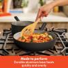 imagebella 7 Piece Cookware Set with EverGood Ceramic Nonstick Coating Dishwasher Safe Oven Safe All Stovetops Compatible Glass Lids with Silicone Rims Cool Touch Handles SeaglassBlack