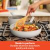 imagebella 7 Piece Cookware Set with EverGood Ceramic Nonstick Coating Dishwasher Safe Oven Safe All Stovetops Compatible Glass Lids with Silicone Rims Cool Touch Handles SeaglassOatmilk