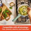 imagebella 7 Piece Cookware Set with EverGood Ceramic Nonstick Coating Dishwasher Safe Oven Safe All Stovetops Compatible Glass Lids with Silicone Rims Cool Touch Handles SeaglassSeaglass