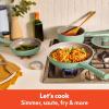 imagebella 7 Piece Cookware Set with EverGood Ceramic Nonstick Coating Dishwasher Safe Oven Safe All Stovetops Compatible Glass Lids with Silicone Rims Cool Touch Handles SeaglassSeaglass