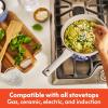 imagebella 7 Piece Cookware Set with EverGood Ceramic Nonstick Coating Dishwasher Safe Oven Safe All Stovetops Compatible Glass Lids with Silicone Rims Cool Touch Handles SeaglassOatmilk