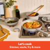 imagebella 7 Piece Cookware Set with EverGood Ceramic Nonstick Coating Dishwasher Safe Oven Safe All Stovetops Compatible Glass Lids with Silicone Rims Cool Touch Handles SeaglassOatmilk
