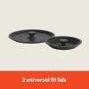 imagebella 9 Piece Ceramic Nonstick Cookware Set Fitsanywhere Kitchenware w EverGood Coating Dishwasher ampamp Oven Safe All Stovetops Compatible Stackable Design Cool Touch Handles OatmilkBlack